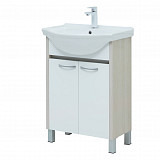 Тумба под раковину Aquanet Донна 60 белый дуб/белый (2 дверцы) 00273996