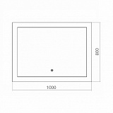 Зеркало AZARIO Норма 1000х800, LED-подсветка, сенсорный выключатель