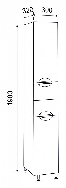 Пенал Милли 30 МДФ с корзиной, Правый