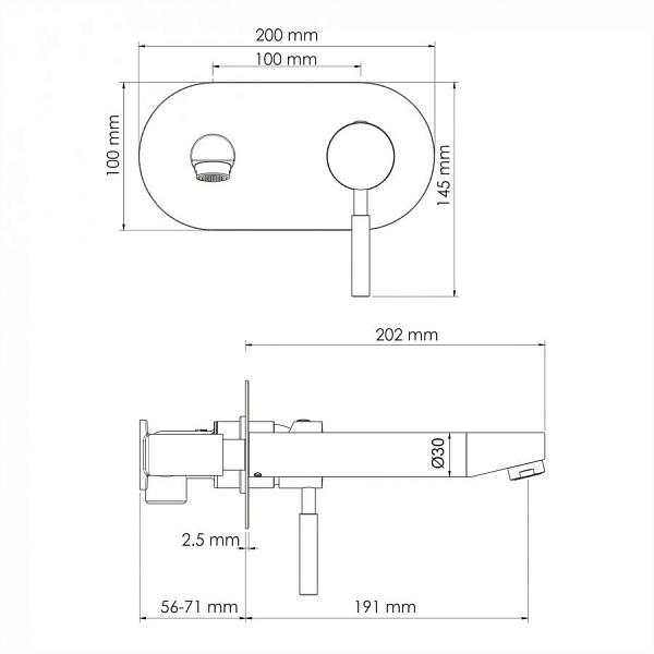 Встраиваемый смеситель для раковины Wassecraft Main 4130