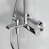 F078F500 Func, душ. система: см-ль д/ванны/душа с ТМС, душ.штанга, верхн. душ квадр., ручн.душ, хром