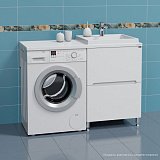 Тумба СаНта Лондон 59 2 ящ напольная, (ум. Юпитер 1200*500 литой мрамор)