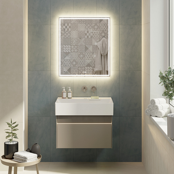 Тумба Kerama Marazzi LOGICA подвесная 2 ящика 70 см, песчаный