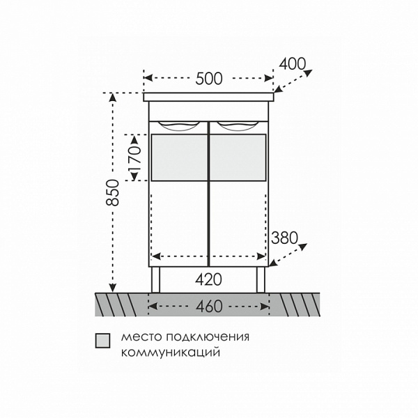 Тумба под раковину Родос 50 Санта 206011