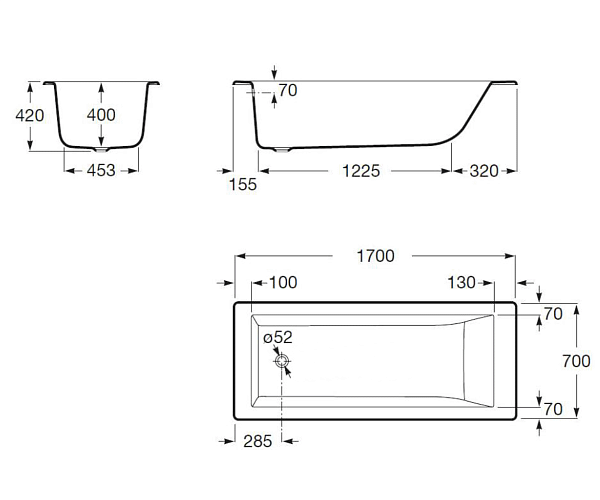 Ванна чугунная Delice Eclat 1700х700