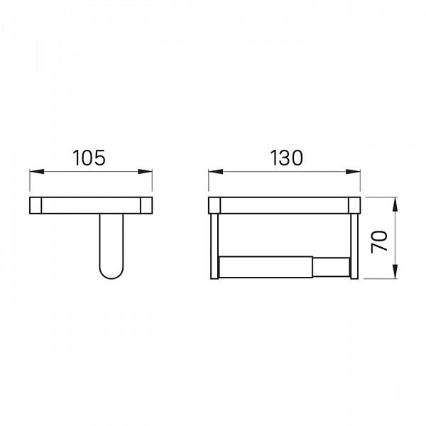 Бумагодержатель с полкой со вставкой из белого камня, латунь, On-X, черный матовый, IDDIS, ONXBL01i43