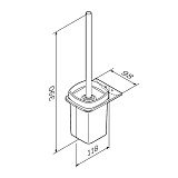 A50A33422 Inspire V2.0, Стойка с туалетной щеткой, черный, шт