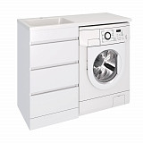 Тумба ДЖЕРСИ к умывальнику Камилла 1200 над стиральной машиной, 3 ящика