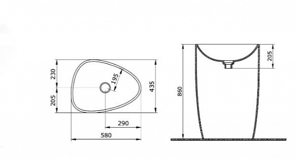 Раковина Bocchi Etna моноблок 1075-005-0125 черная