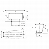 Стальная ванна Kaldewei Cayono 160x70 274800013001 easy-clean mod. 748