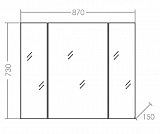 Зеркальный шкаф Стандарт 90, трельяж, фацет Санта 113017