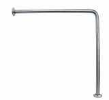 Поручень под углом 90 ⁰  для людей с ограниченными возможностями с настенным и  напольным точками опоры, глянцевый.