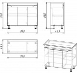 Тумба "Абигель 100", 3 дв., серый / цемент, Milen 100 / км