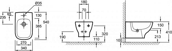 Биде подвесное Jacob Delafon Struktura EMC0002-00