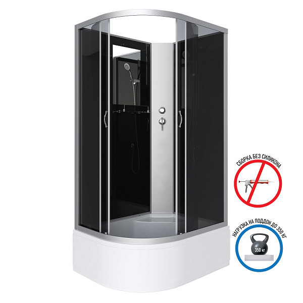 Душ.каб. NG-2510-14RBK (1200х800х2000) высокий поддон(40см) стекло ТОНИРОВАННОЕ 4 места