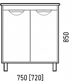 Тумба под раковину Corozo Чикаго 75 бетон SD-00000363