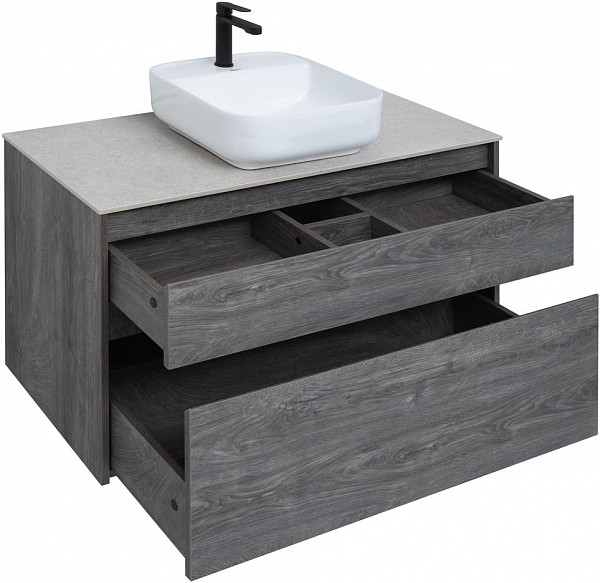 Тумба под раковину Aquanet Nova Lite 100 дуб рошелье (2 ящика) 00242582