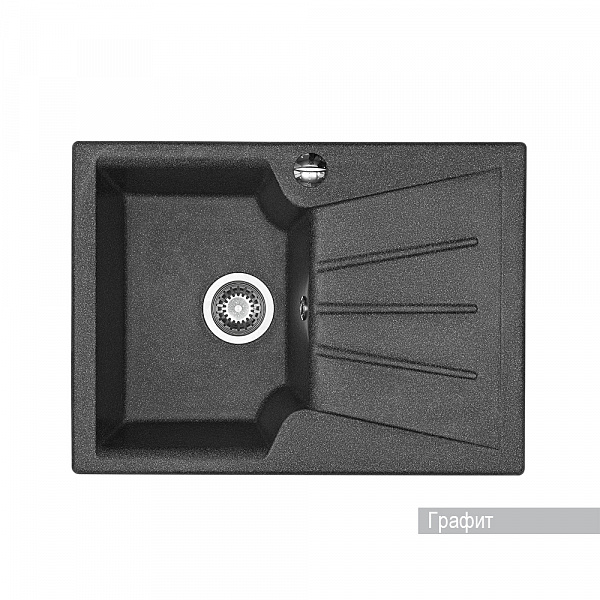 Мойка для кухни Aquaton Монца прямоугольная с крылом графит 1A716032MC210