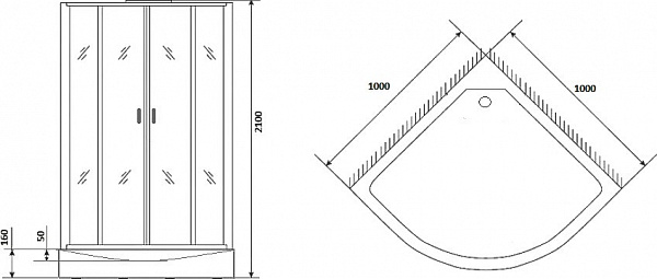 Душевая кабина Niagara Premium 100х100х210 NG- 6902-01G BLACK