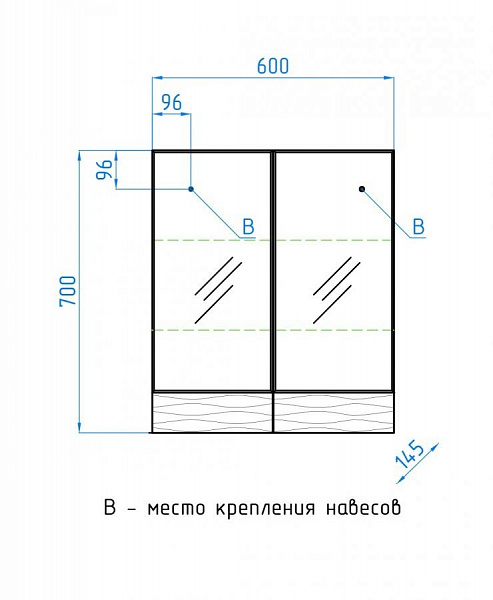 Зеркальный шкаф Style Line Ассоль 60х70, Люкс