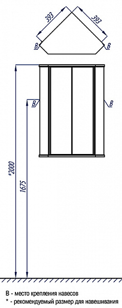 Шкаф Акватон Призма 43 см 1A007003PZ010