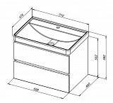 Тумба под раковину Aquanet Вега 70 (2 ящика) 00308333