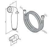 F0202022 Гигиенический набор со шлангом и держателем, чёрный, шт.