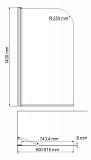 Стеклянная шторка на ванну Wasserkraft Leine 35P01-80 Fixed