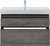 Тумба под раковину Aquanet Nova Lite 100 (SLIM SYNERGY) дуб рошелье, 2 ящика 00249941