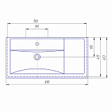 Мебельная раковина Фостер 80 со смещенной чашей