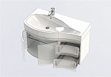 Тумба с раковиной Aquanet Сопрано 95 L белый (2 дверцы 2 ящика) 00212998
