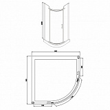 Душевое ограждение Azario EDMONTON 900х900х2000, БЕЗ ПОДДОНА, распаш дверь, 8 мм, профиль хром