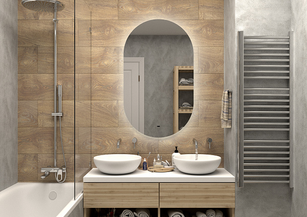 Зеркало Континент "Fleur Led" 650х1100 с бесконтактным сенсором, холодная подсветка