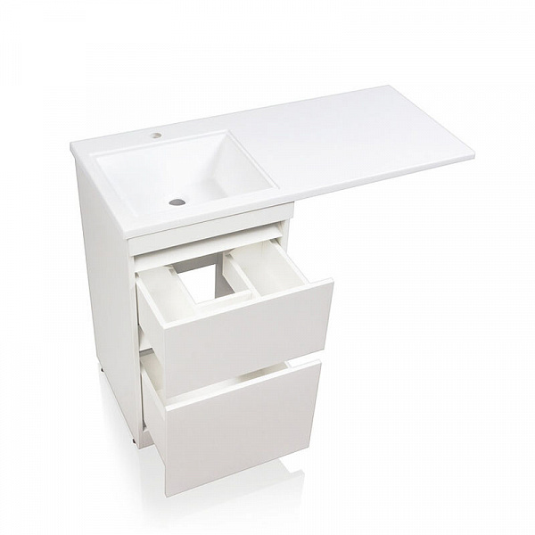 Тумба напольная "Даллас 110", Люкс белая, под раковину, PLUS, ЭМАЛЬ