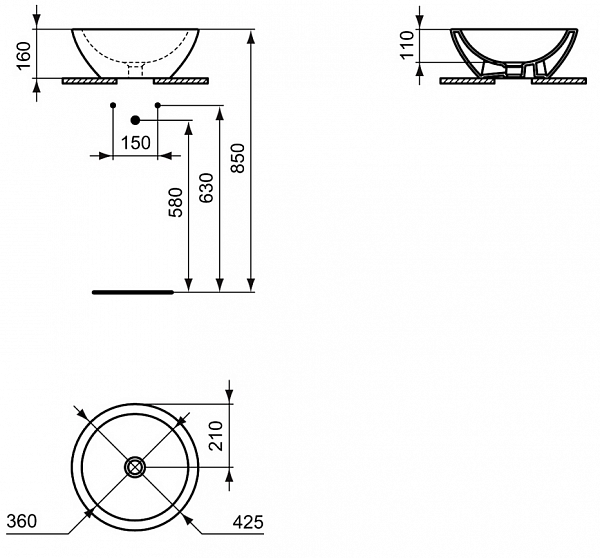 Рукомойник Ideal Standard Strada K078301 45 см