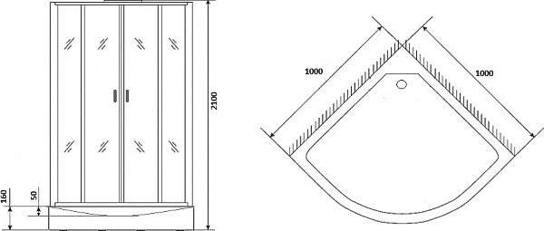 Душевая кабина Niagara Premium 100х100х210 NG- 6902-01 BLACK