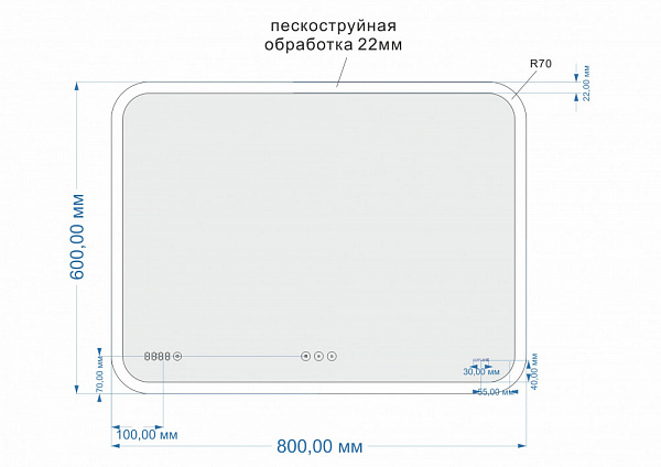 Зеркало Cersanit  LED 80 см  KN-LU-LED070*80-p-Os