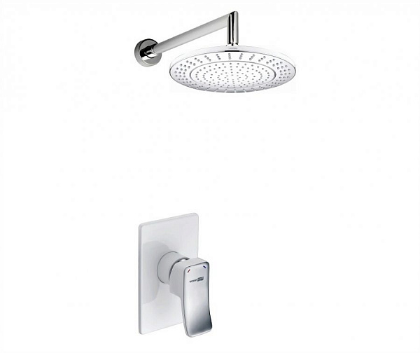 Встраиваемый комплект для душа с верхней душевой насадкой Wasserkraft A12667WHITE