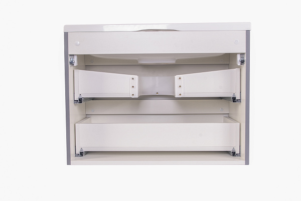 Тумба подвесная "Бергамо мини 70" (2 ящ.) Люкс антискрейтч серый, под раковину, PLUS