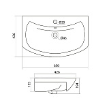 Полукруглая раковина Santek Балтика 65 1WH207775
