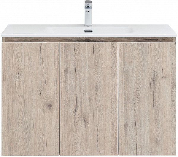 Тумба под раковину Aquanet Алвита New 100 3 дверцы, дуб веллингтон белый 00277533