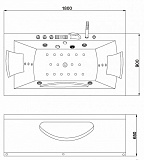 Акриловая ванна Grossman 180x90 с гидромассажем GR-18090