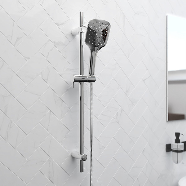 931001000 Eclipse, душ. комплект: ручн.душ 3 ф-ии 120 мм, штанга 700 мм, хром