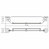 Полка стеклянная с бортиком Wasserkraft Diemel K-2244