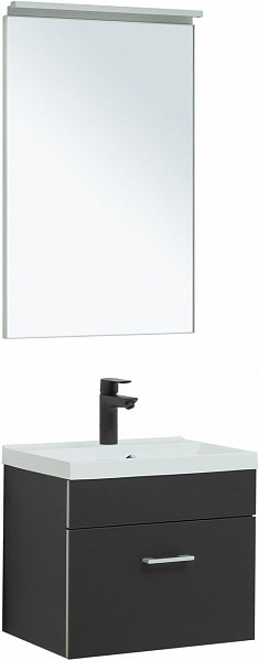 Тумба под раковину Aquanet Верона 50 черный матовый 00272430