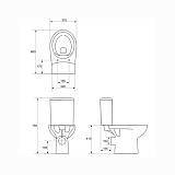 Унитаз напольный Cersanit Nature New Clean On S-KO-NTR011-3/5-COn-DL-w с сиденьем дюропласт