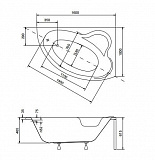 Акриловая ванна Besco Ada 160x100 WAA-160-NP Правая