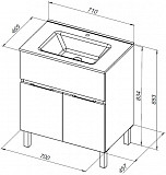 Тумба под раковину Aquanet Алвита New 70 1 ящик, 2 дверцы, белый матовый 00303901