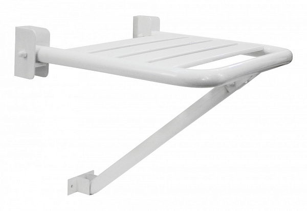 Сиденье для душа с дополнительной трубкой опоры из нержавеющей стали белый, шт