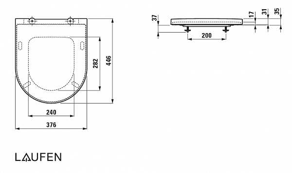Крышка-сиденье Laufen Kartell 8.9133.1.000.000.1 с микролифтом